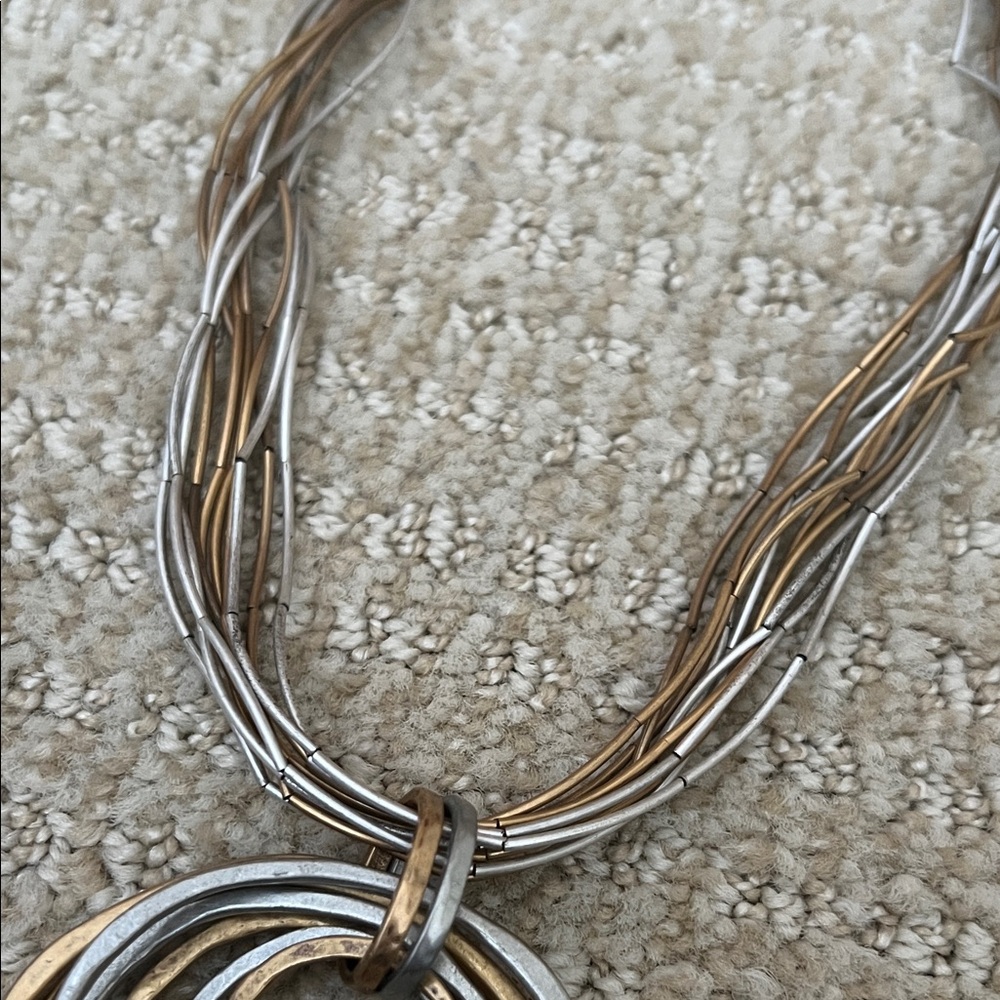 Chico’s Elegant Gold and Silver Necklace - Picture 3 of 8